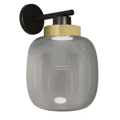 Lampada da parete in vetro fumé Legier