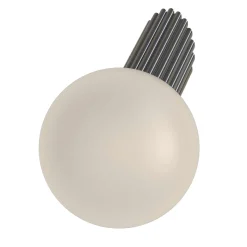 Lampada da parete in vetro satinato e ottone grigio Baleta di Isacco Brioschi