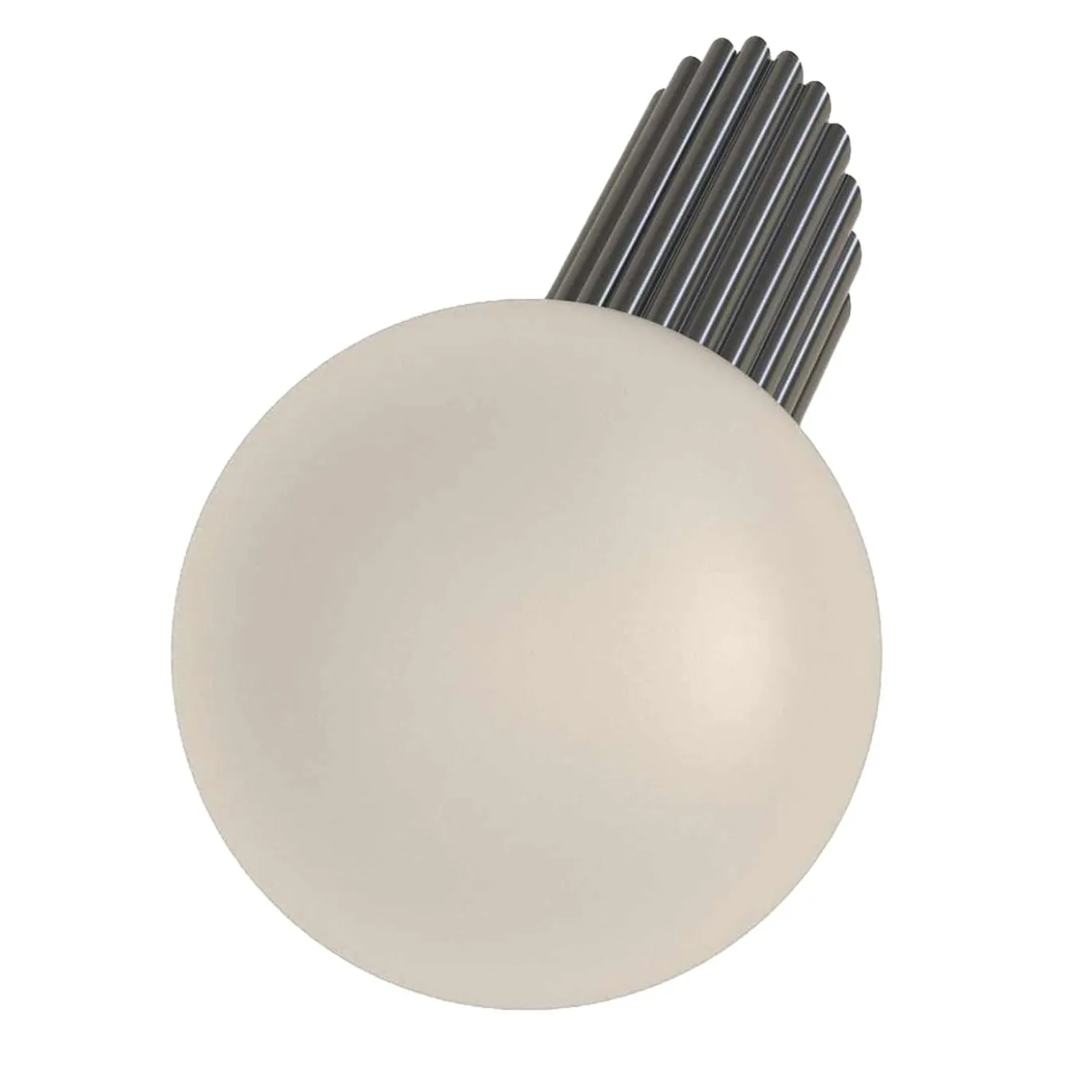 Lampada da parete in vetro satinato e ottone grigio Baleta di Isacco Brioschi