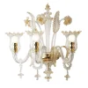Lampada Da Parete In Vetro Trasparente Con Dettagli Dorati