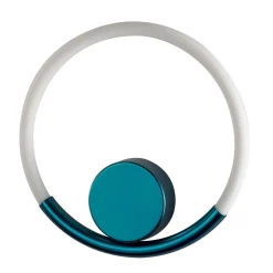 Lampada da parete Loop in metallo blu opaco