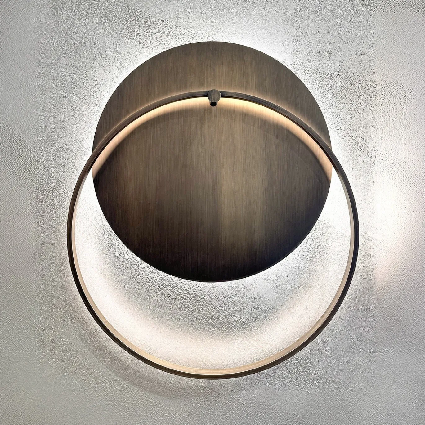 Lampada da parete Myring circolare in ottone