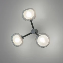 Lampada da parete Nabila a 3 luci in cromo nero
