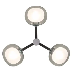 Lampada da parete Nabila a 3 luci in cromo nero