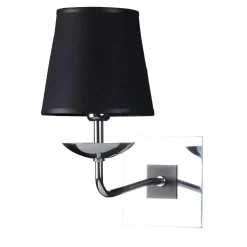 Lampada da parete Nova in cromo nero