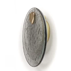 Lampada da parete Obsidian Shield in vetro grigio