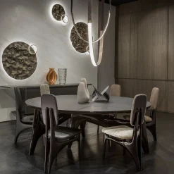 Lampada da parete Ondine rotonda in ottone brunito
