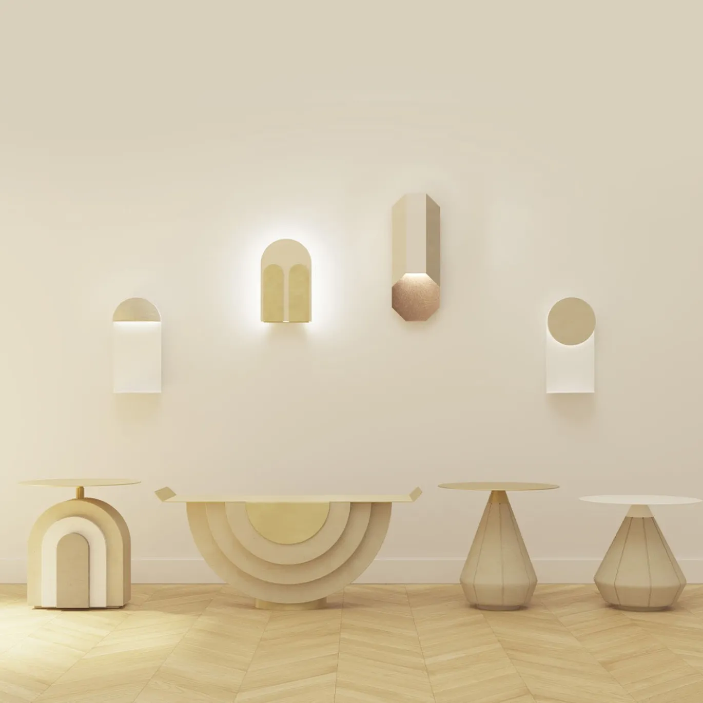 Lampada da parete Punto B Beige Lecce Limestone di Apospersano