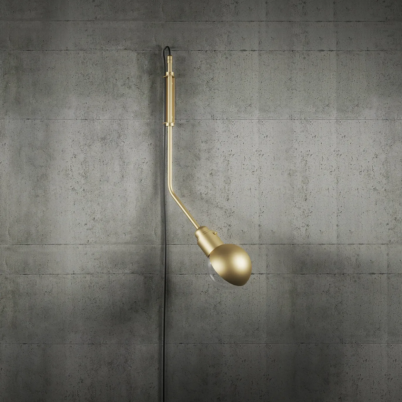 Lampada da parete regolabile in ottone dorato BRS02