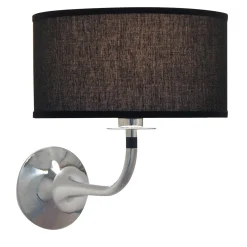 Lampada da parete Vivien nera e cromata