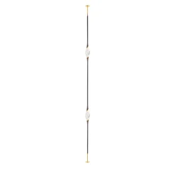Lampada da pavimento a soffitto Il Pezzo 12 in ottone con finitura nera e dorata a 2 luci