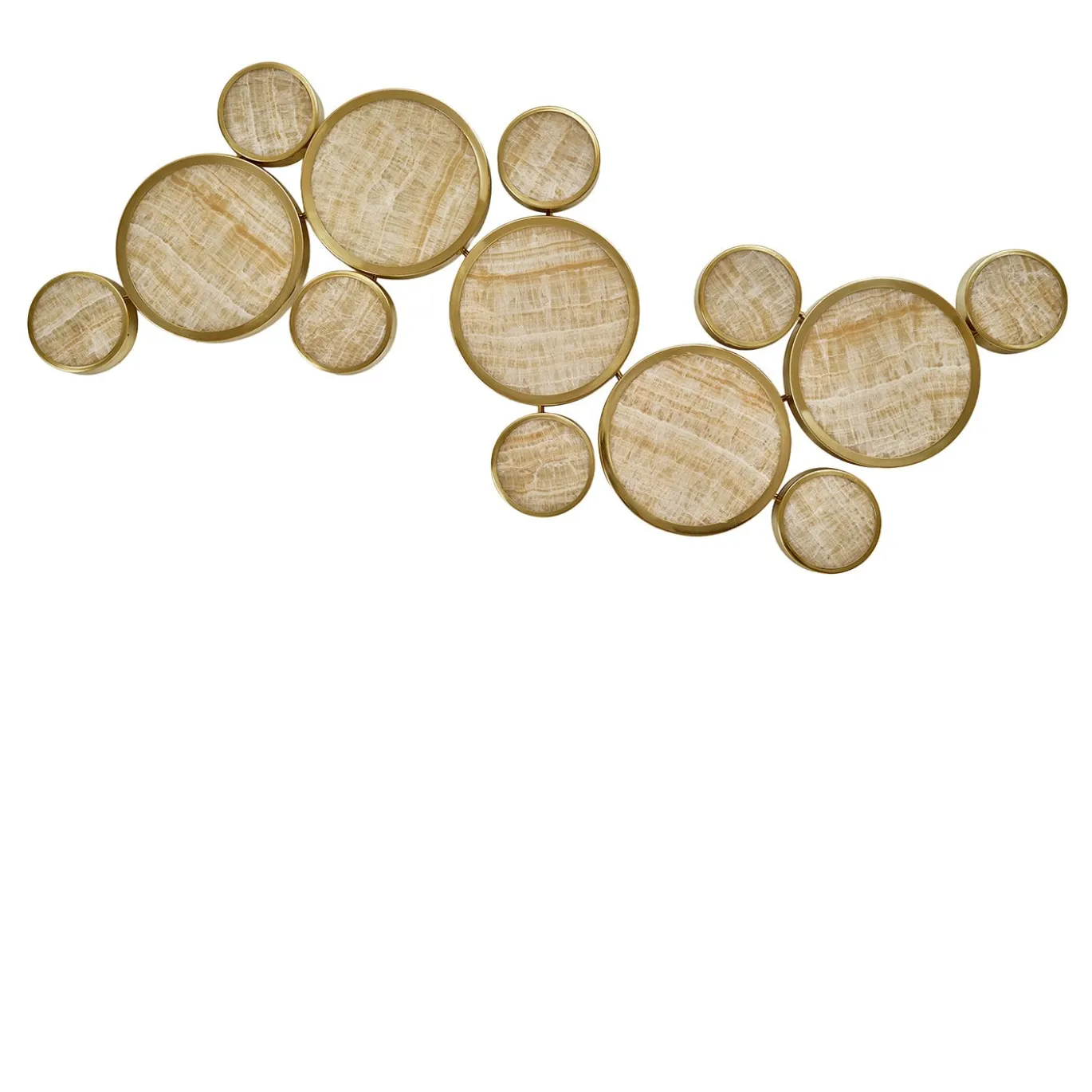 Lampada da soffitto a filo Gran Costellazione Orion in marmo, ottone e onice