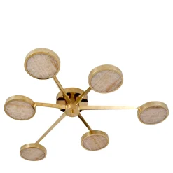 Lampada da soffitto a filo in ottone a sei bracci Costellazione