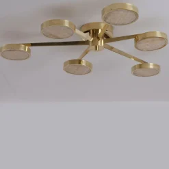 Lampada da soffitto a filo in ottone a sei bracci Costellazione