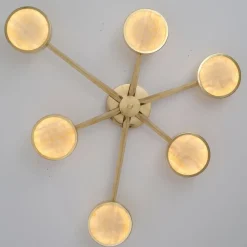 Lampada da soffitto a filo in ottone a sei bracci Costellazione