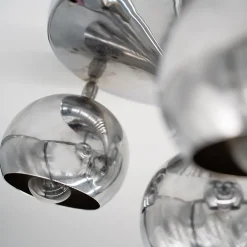 Lampada da soffitto a 4 luci 1960 Reggiani cromata