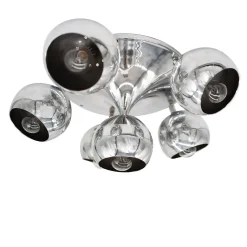 Lampada da soffitto cromata a 6 luci 1960 Reggiani