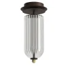 Lampada da soffitto Dom in ottone brunito e vetro trasparente