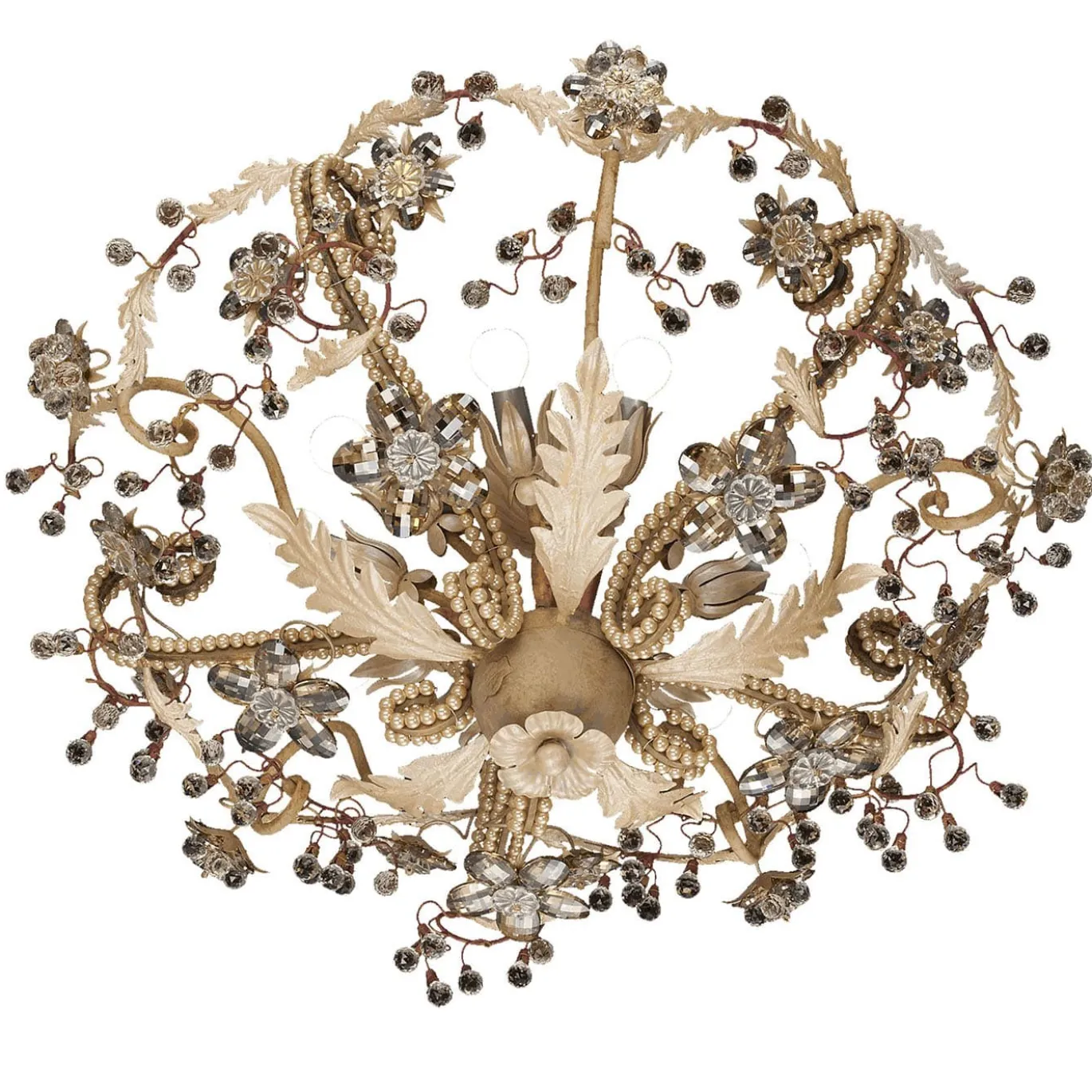 365 Lampada da soffitto in cristallo floreale di Boemia a 10 luci