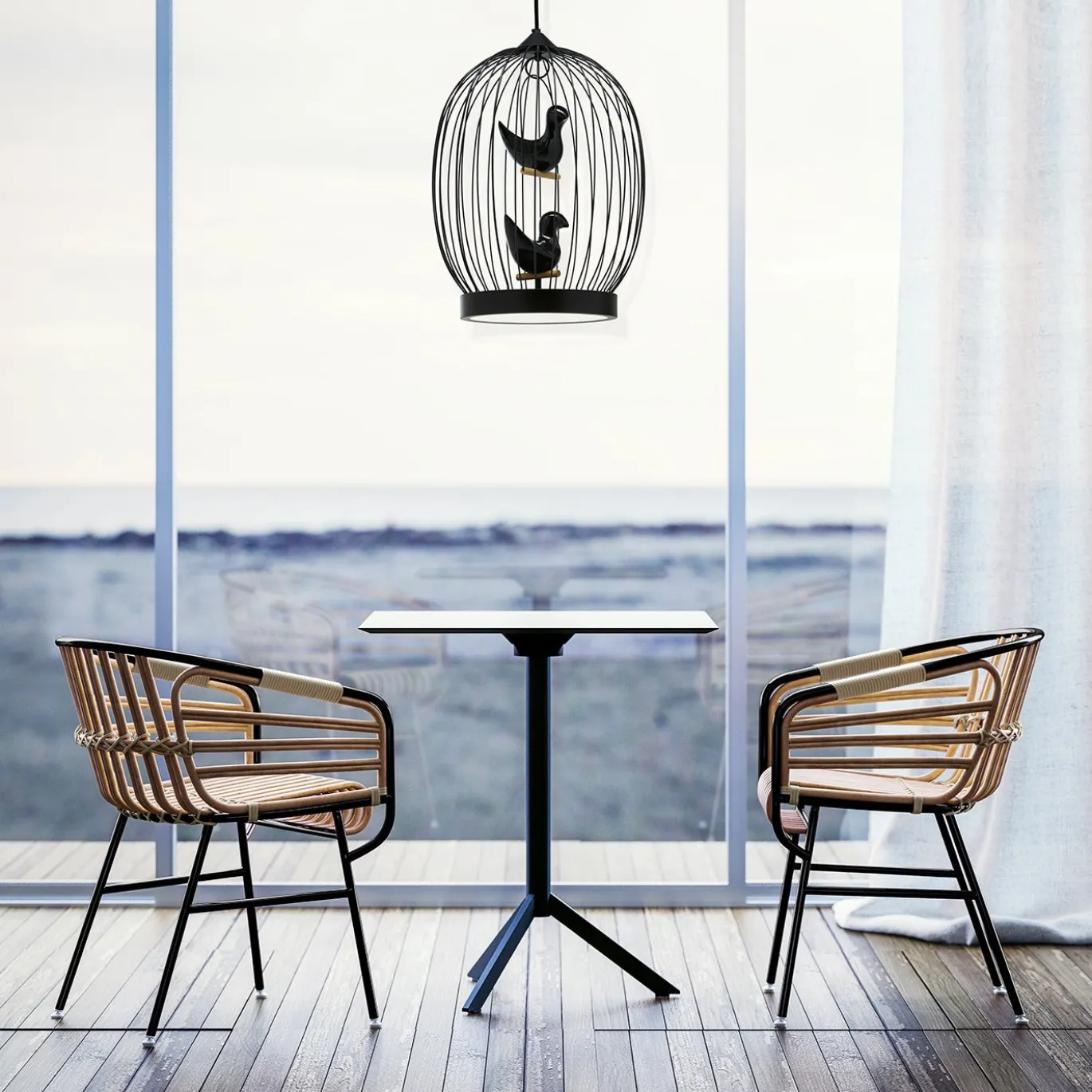Lampada da soffitto in metallo nero Twee T. di Jake Phillips