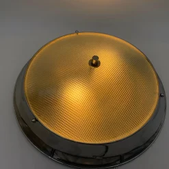 Lampada da soffitto in ottone cromato