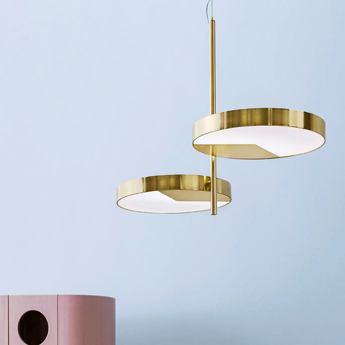 Lampada da soffitto in ottone a 2 luci Moonlight di Matteo Zorzenoni