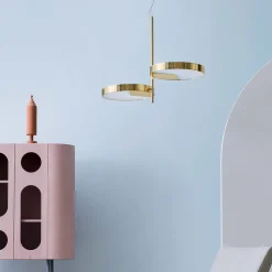 Lampada da soffitto in ottone a 2 luci Moonlight di Matteo Zorzenoni