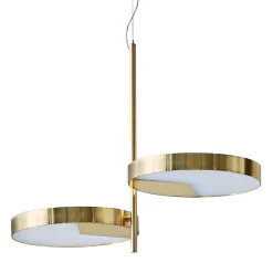 Lampada da soffitto in ottone a 2 luci Moonlight di Matteo Zorzenoni