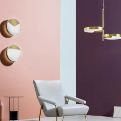 Lampada da soffitto in ottone a 2 luci Moonlight di Matteo Zorzenoni