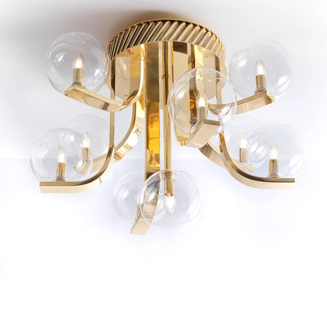 Lampada da soffitto in vetro trasparente Bubble di Studio Bojola