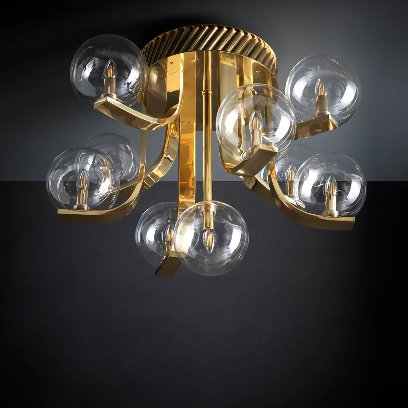 Lampada da soffitto in vetro trasparente Bubble di Studio Bojola