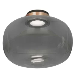 Lampada da soffitto Legier in vetro fumé con finitura bronzo