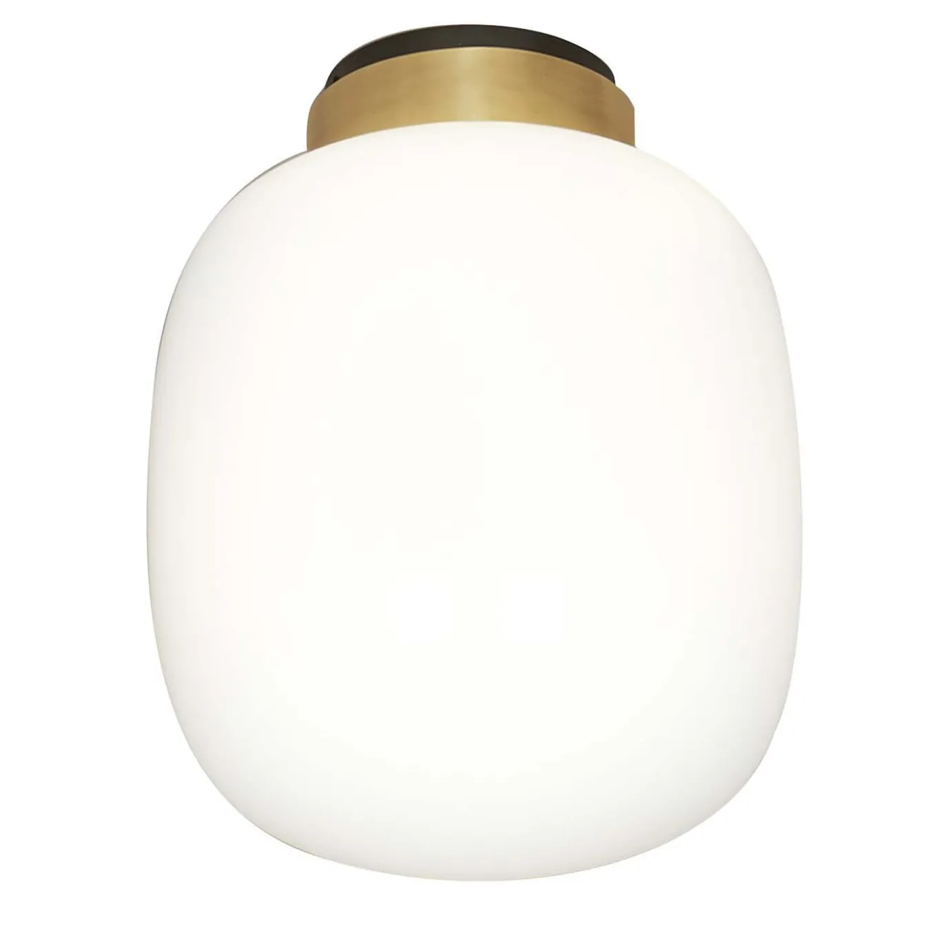 Lampada da soffitto Legier in vetro opale con finitura oro