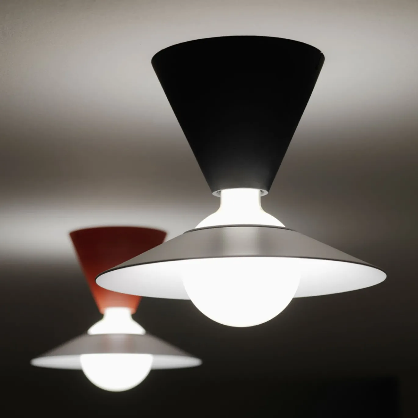 Lampada da soffitto nera Fante di De Pas, D'Urbino, Lomazzi
