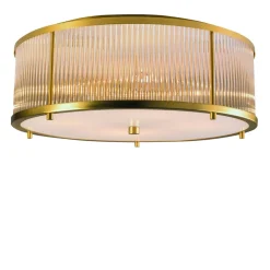 Lampada da soffitto rotonda grande in ottone dorato Stilo