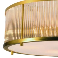 Lampada da soffitto rotonda grande in ottone dorato Stilo