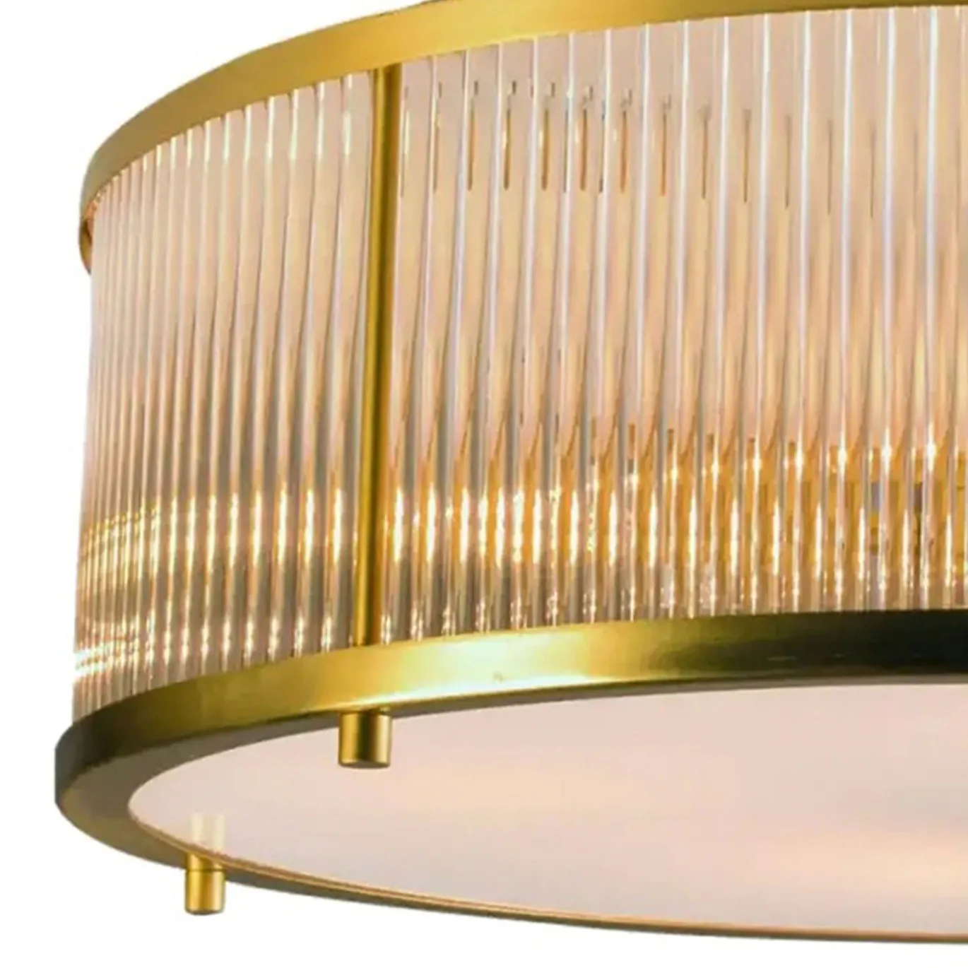 Lampada da soffitto rotonda grande in ottone dorato Stilo
