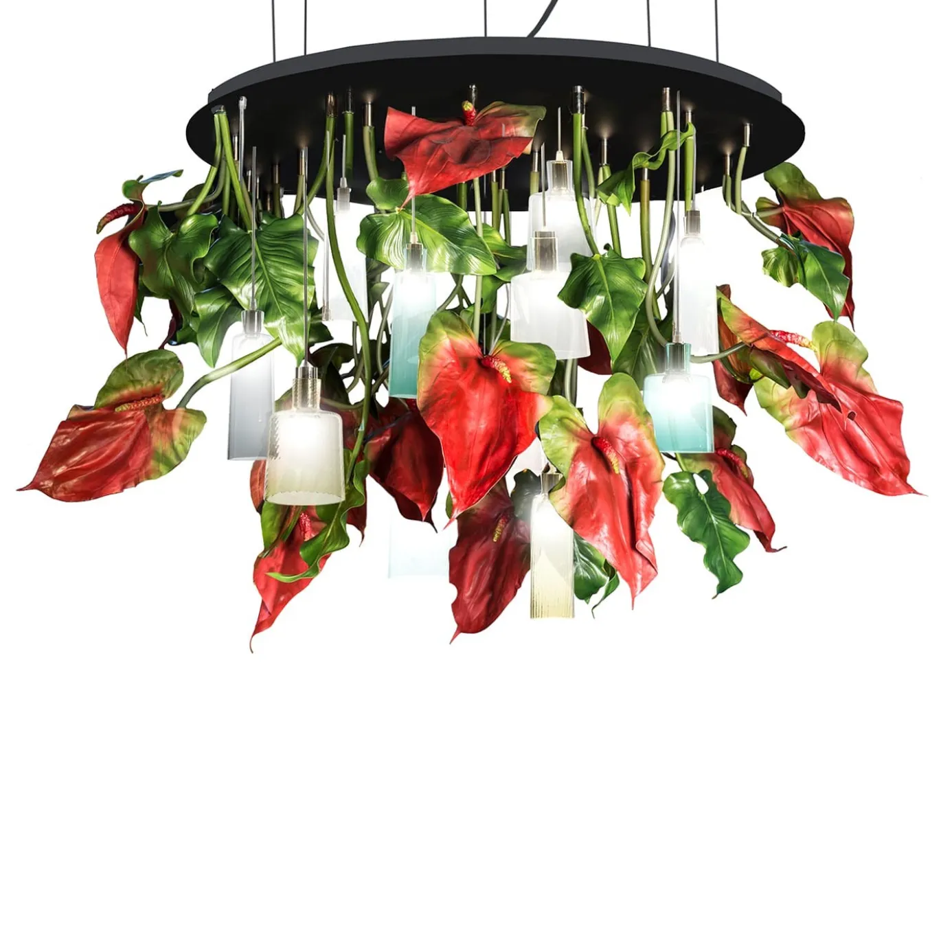 Lampada da soffitto rotonda piccola Flower Power Red Anthurium