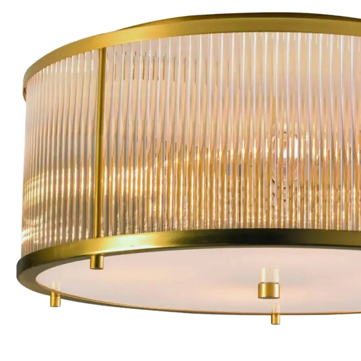 Lampada da soffitto rotonda piccola in ottone dorato Stilo