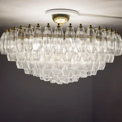 Lampada da soffitto trasparente a 12 luci Prismatico