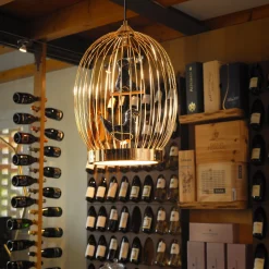 Lampada da soffitto Twee T. in metallo dorato di Jack Phipps