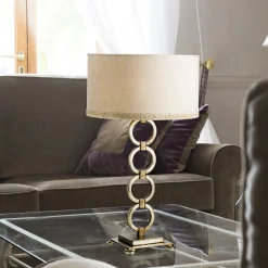 Lampada da tavolo a catena in argento