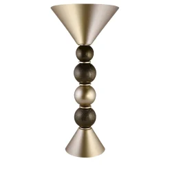 Lampada da tavolo a cono in vetro di Murano nero e oro