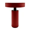 Lampada Da Tavolo A LED In Pelle Bordeaux
