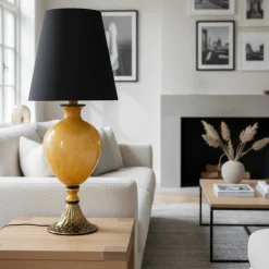 Lampada da tavolo ambra e nera
