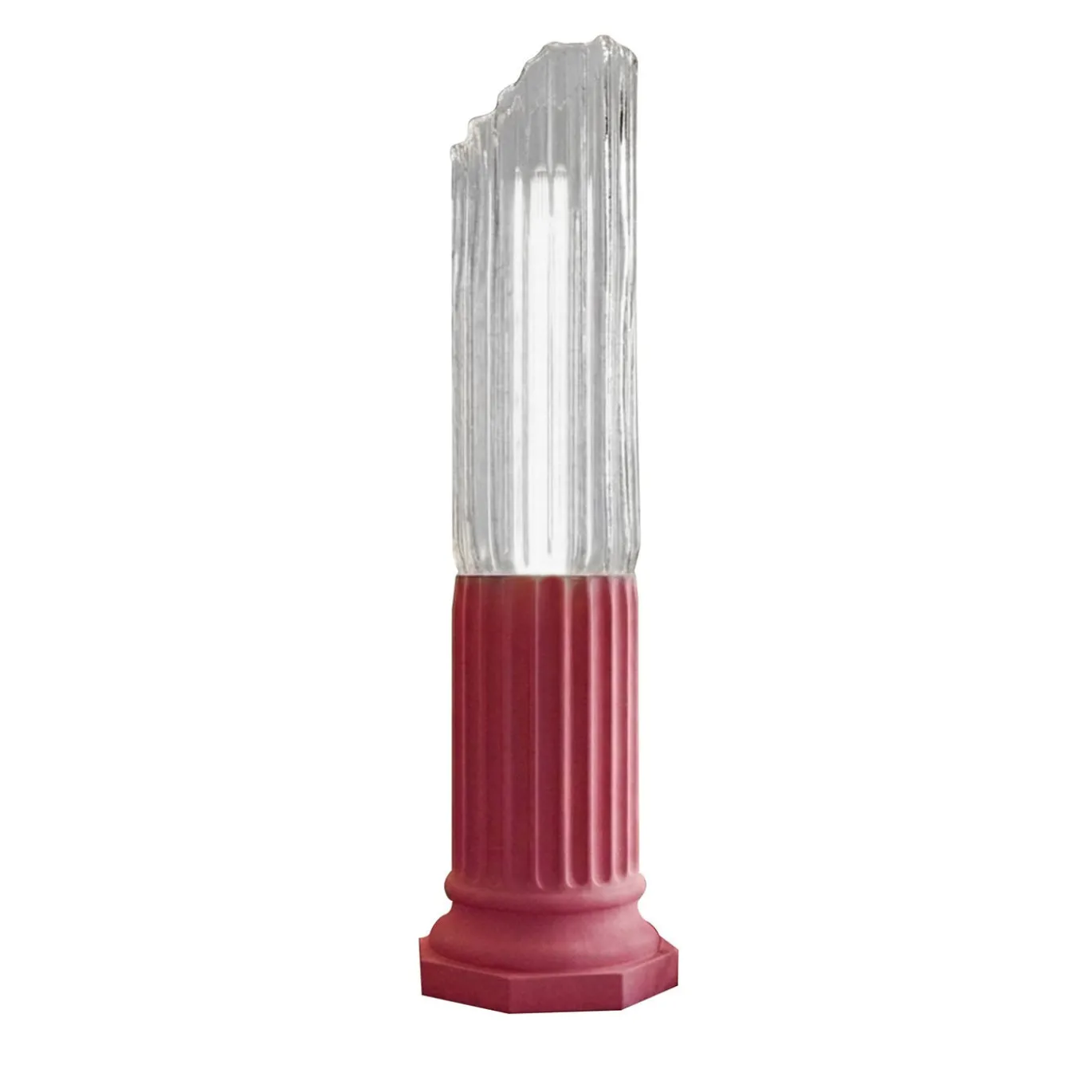 Lampada da tavolo Archeopop Dafne in resina rosa e trasparente