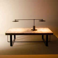 Lampada da Tavolo Atollo in Ottone