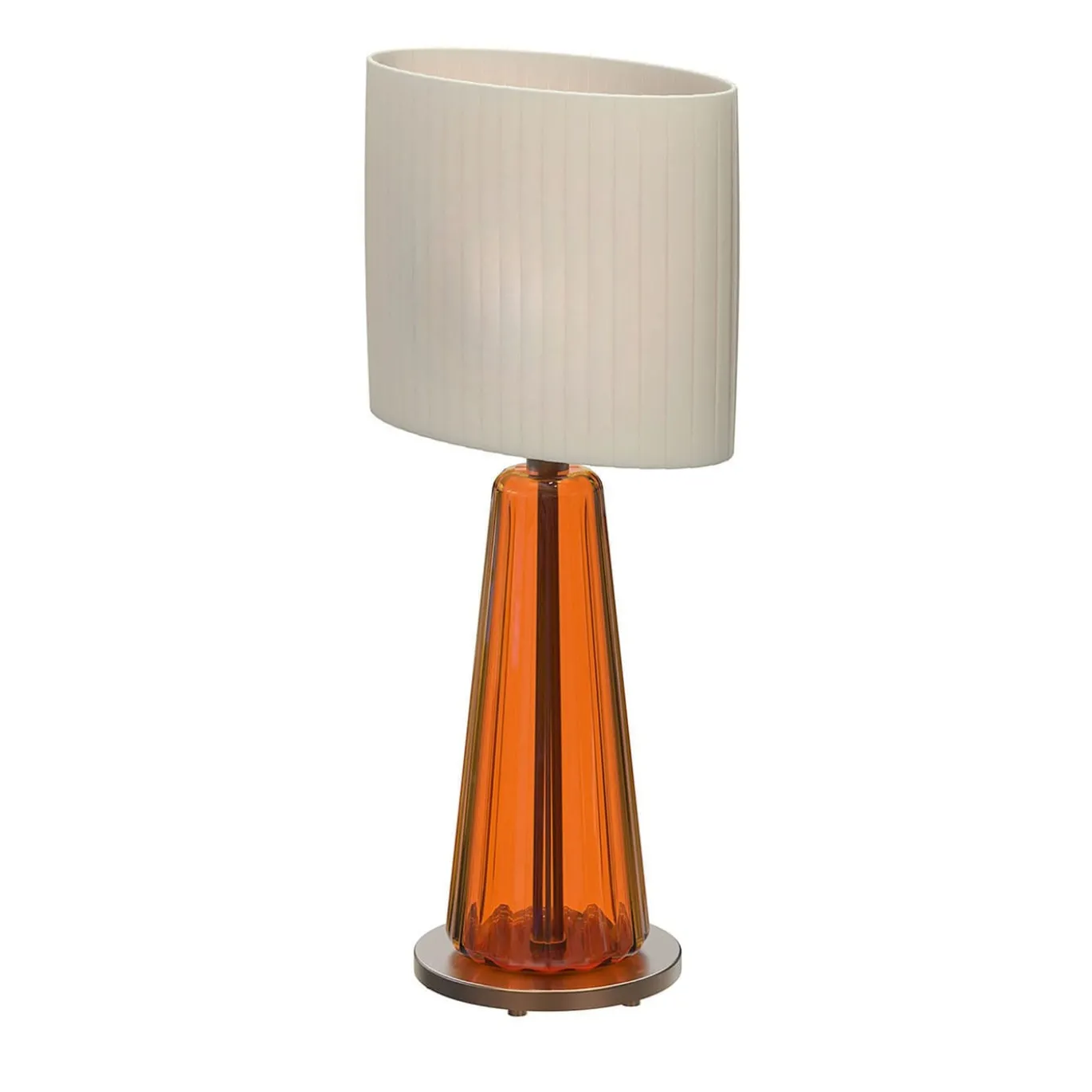 Lampada da Tavolo Bellini in Vetro di Murano Arancione