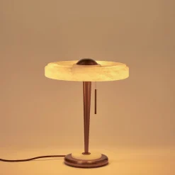 Lampada da tavolo Benny in bronzo e alabastro
