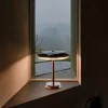 Lampada da Tavolo Bis in Opalina Nera di Historical Archive